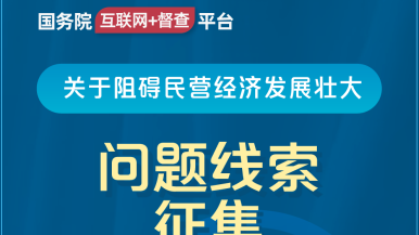 男同大鸡吧操逼视频中国国务院“互联网+督查”平台公开征集阻碍民营经济发展壮大问题线索